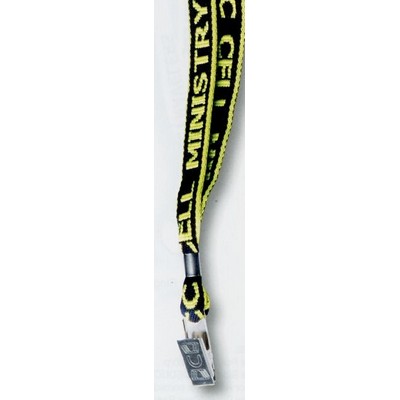 Knit-in Lanyard w/Bulldog Clip (18"x5/8")