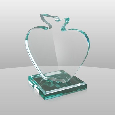 Jade Green Apple Award w/Custom Base (6 1/4"x5"x3")