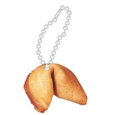 Fortune Cookie Promotional Key Chain w/ Black Back (3 Square Inch)