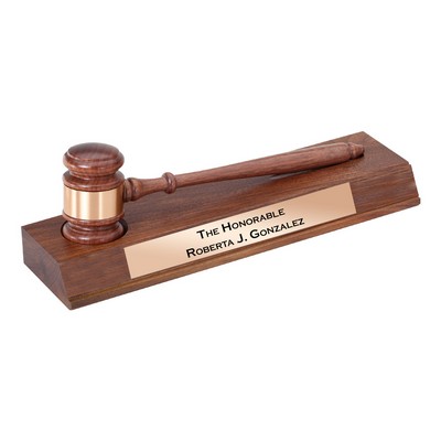 Men's Gavel on Rectangle Stand