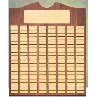 Roster Series Walnut Plaque w/ 40 Individual Brushed Brass Plates (14"x20")