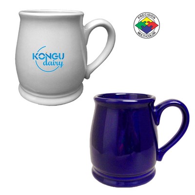 16 Oz. Cobalt Blue Pot Belly Mug - Dishwasher Resistant - Precision Spot Color