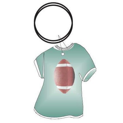 Football T-Shirt Key Chain w/Clear Mirrored Back (4 Square Inch)