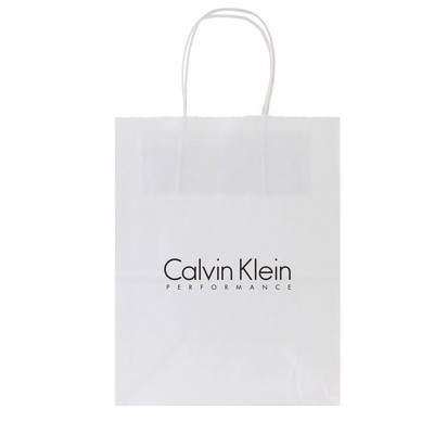 White Kraft Shopping Bag (8.27"x4.33"x10.63")