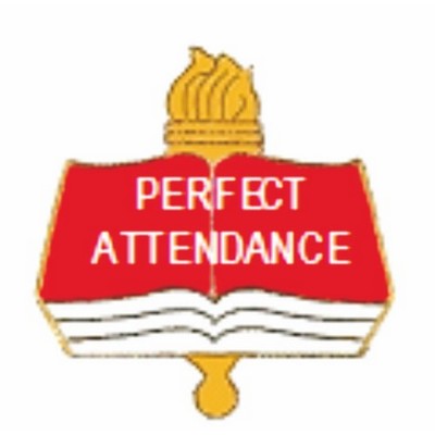 Academic Lapel Pin - 1" Enamel - "Perfect Attendance"