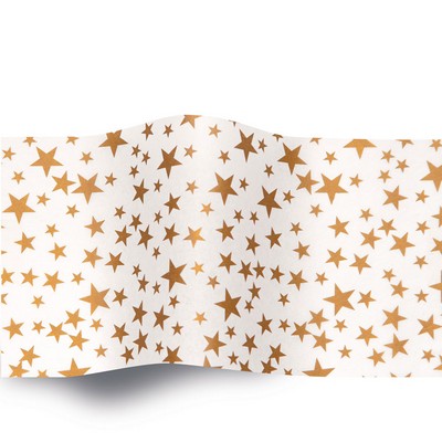 Precious Metals Gold Stars on White Stock Design Tissue Paper (A)