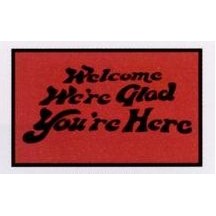 Logo Pin™ Standard Design Personalized Carpet (Welcome We're Glad You're Here) (4'x8')