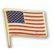 Etched Brass Patriotic Line USA Flag Lapel Pin