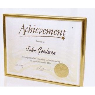 Gold Aluminum Certificate Frame - 8.5x11