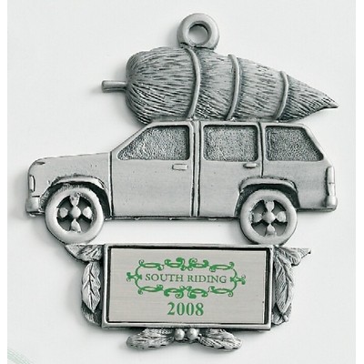 Marken Design Truck w/ Tree Cast Ornament w/ Silk Screened Plate