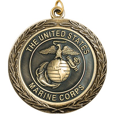 Stock Medal w/ Round Edge & Wreath (US Marine Corps) 2 1/2"