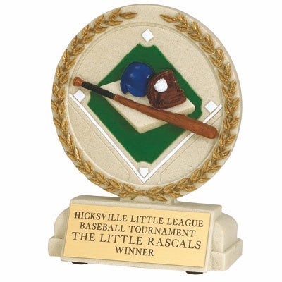 Cast Stone Medal Baseball Trophy