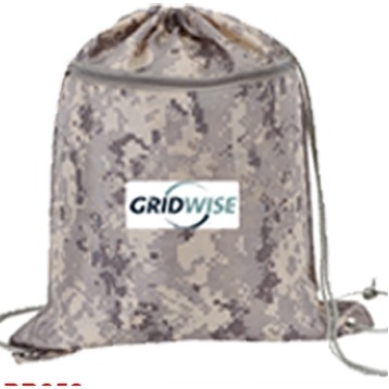 Digital Camo Drawstring Tote Bag w/ Zipper (15"x18 3/4")