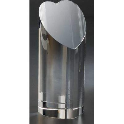 Heart Champion Optic Crystal Award (3"x7")