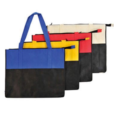 Two Tone Polypropylene Zippered Tote ( screen printed )