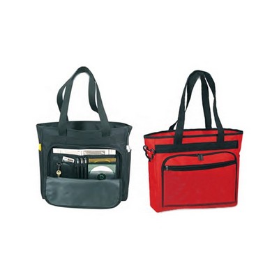 Poly Zippered Tote Bag w/Organizer