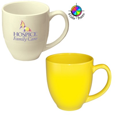 14 Oz. Lemon Yellow Vitrified Bistro Mug (4 Color Process)