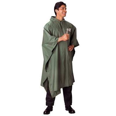 GI Type Olive Drab Military Rip-Stop Poncho