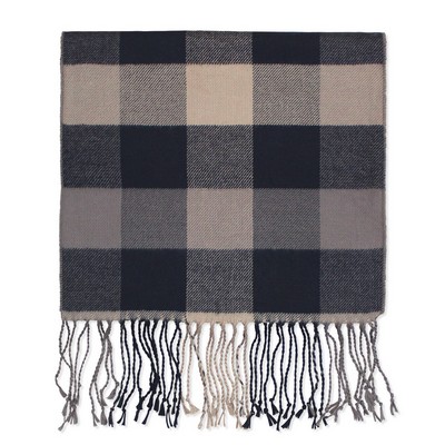 Black/Tan Plaid Bamboo Muffler Scarf