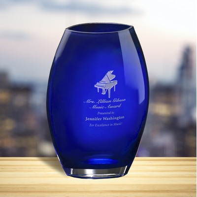 Cobalt Oval Vase 12"