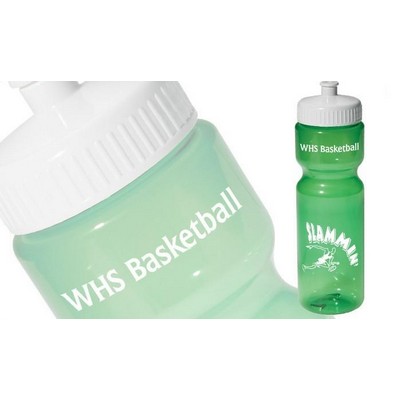 Translucent Green PET Sport Bottle w/ White Lid