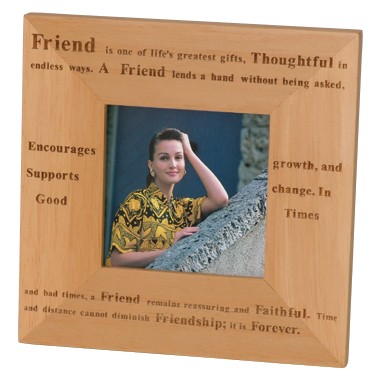 Alder Wood Flat Photo Frame for 3.5" x 3.5" Picture (Screen Printed)