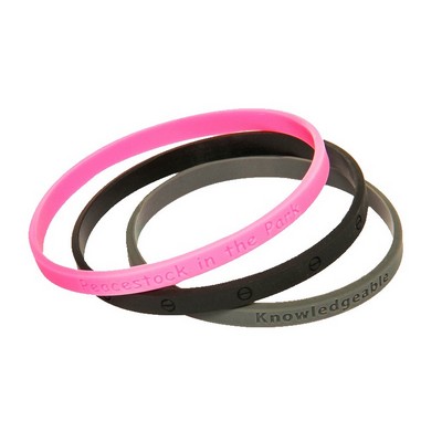 Custom Slim Debossed Silicone Wristband