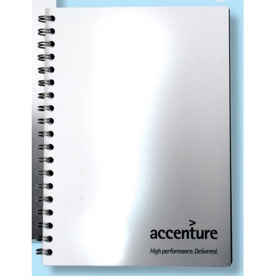 Aluminum Spiral Journal w/ Black Board Back Cover (7"x10")