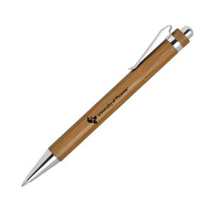 Bamboo Wood Pen w/Silver Accents