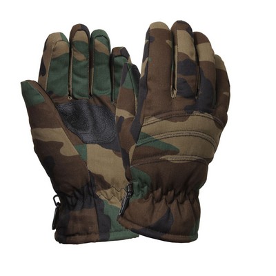 Woodland Camouflage Insulated Hunting Gloves