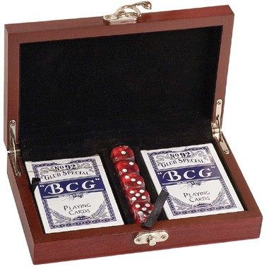 Rosewood Finish Card and Dice set (Screen printed)