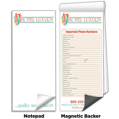 Full-Color Magnetic Notepads - Important Phone Numbers (3 1/2" x 8")