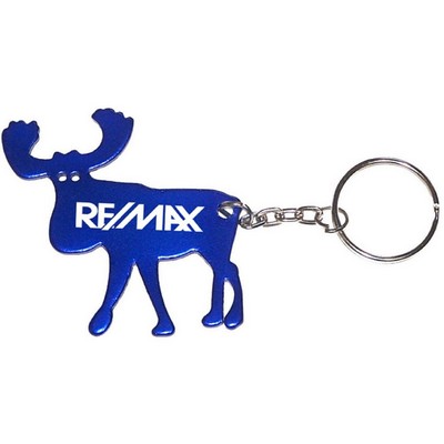 Moose Aluminum Bottle Opener w/Keychain (6 Week Production)