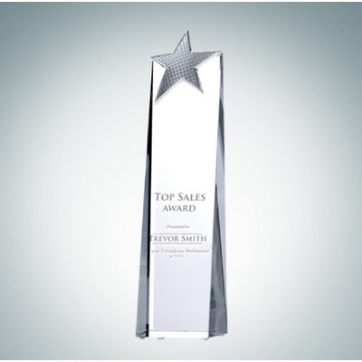 Metal Star Tower Optical Crystal Award (Large)