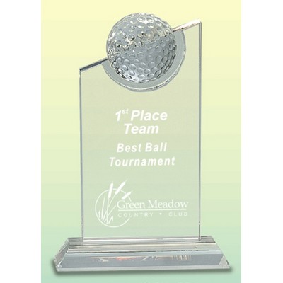 7¼" Crystal Golf Slant Tablet Award