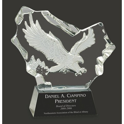 Eagle in Flight Crystal Award - 7'' H