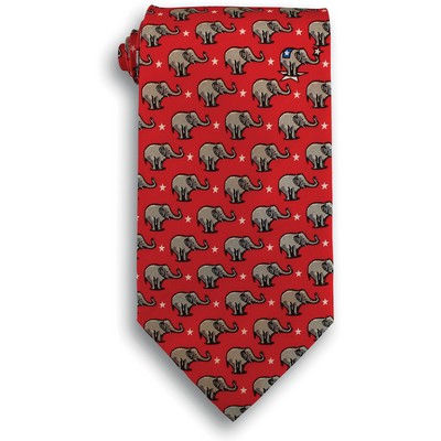 Red Republican Elephant Political Novelty Tie