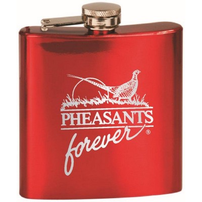 6 Oz. Gloss Red Flask