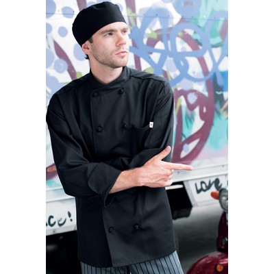 Soho Black Easy Care 65/35 Poly Cotton Twill Chef Coat (XS-XL)