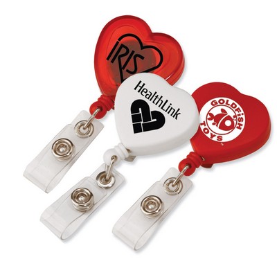 Heart Retractable Badge Holder