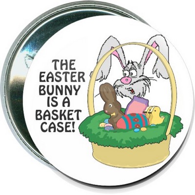 Easter - The Easter Bunny is a Basket Case - 2 1/4 Inch Round Button