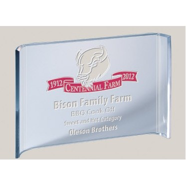 Crescent Clear Acrylic Award (7" x 10" x 0.25")