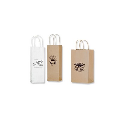 Short Run Natural Kraft Wine Bottle Bag (8"x4¾"x13 5/8")