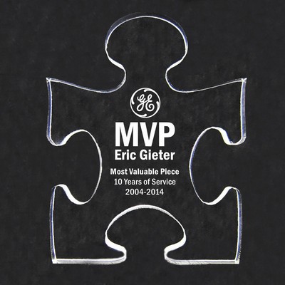 Acrylic Engraved Award - "The MVP - Most Valuable Piece" - 4" Tall without base