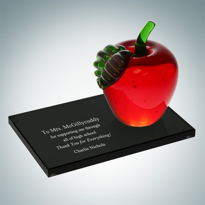 Red Apple w/Smoke Glass Base