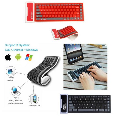 Kidder Bluetooth Wireless Keyboard for Smartphones and Tablets (Red)