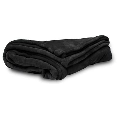 Black Micro Fleece Throw Blanket