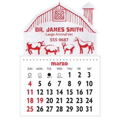 Designer Shaped Kwik-Stik Textured Vinyl Spanish Calendar w/ Barn Top