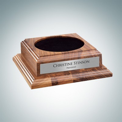 Optional Walnut Wood Base w/Personalized Silver Plate (8"x8")