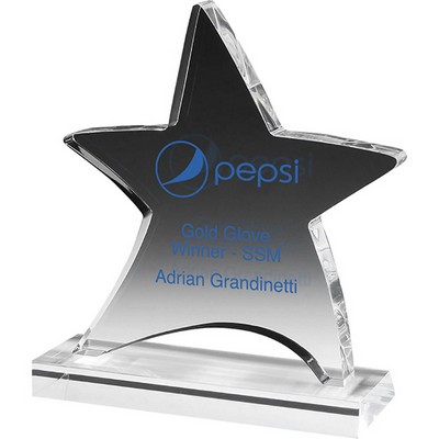 Clear Moving Star Award (6 1/2"x 7 1/4"x 3/4") Screen-Printed